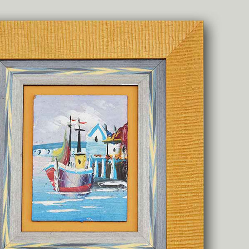 Thumbnail | Double Frame on A Painting of A Boat Near Shore